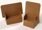 Two brown cardboard boxes on a white background